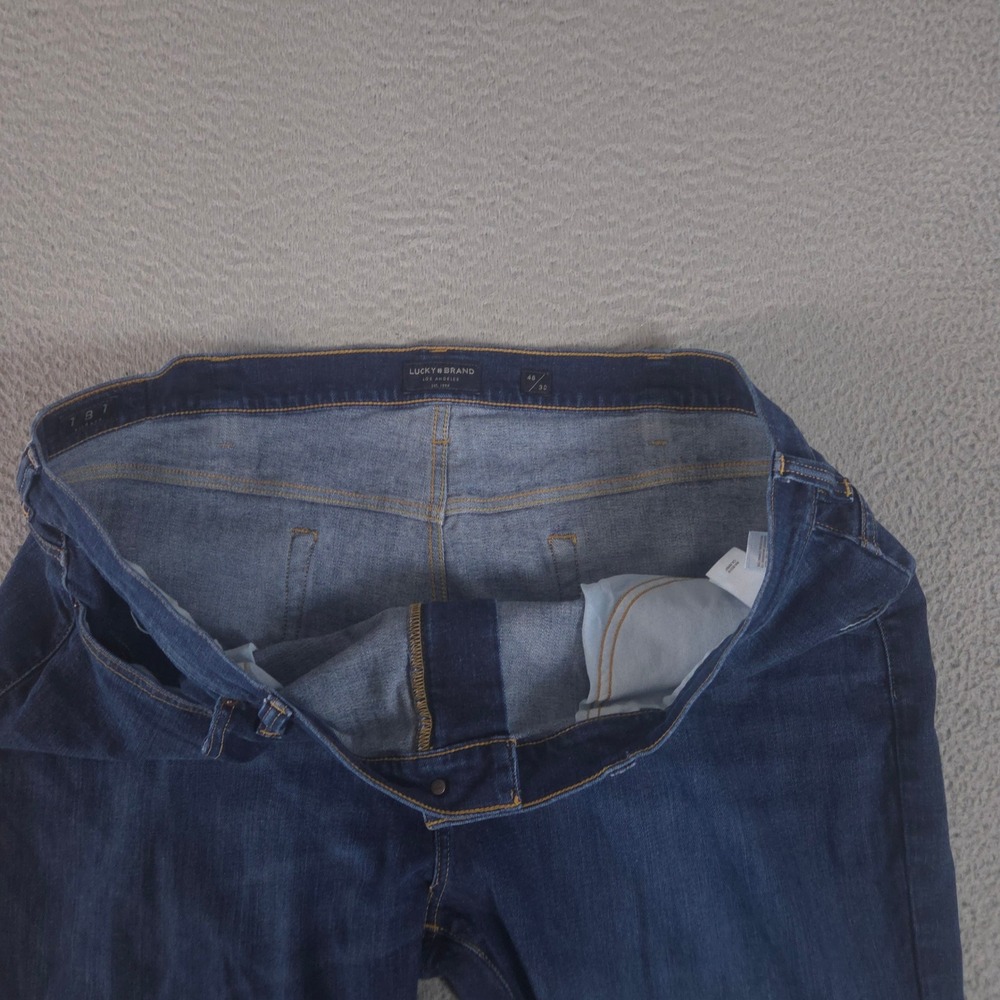 Lucky Brand Jeans Mens 48x28 Blue 181 Relaxed Straight Leg Stretch Denim Pants - Picture 6 of 15
